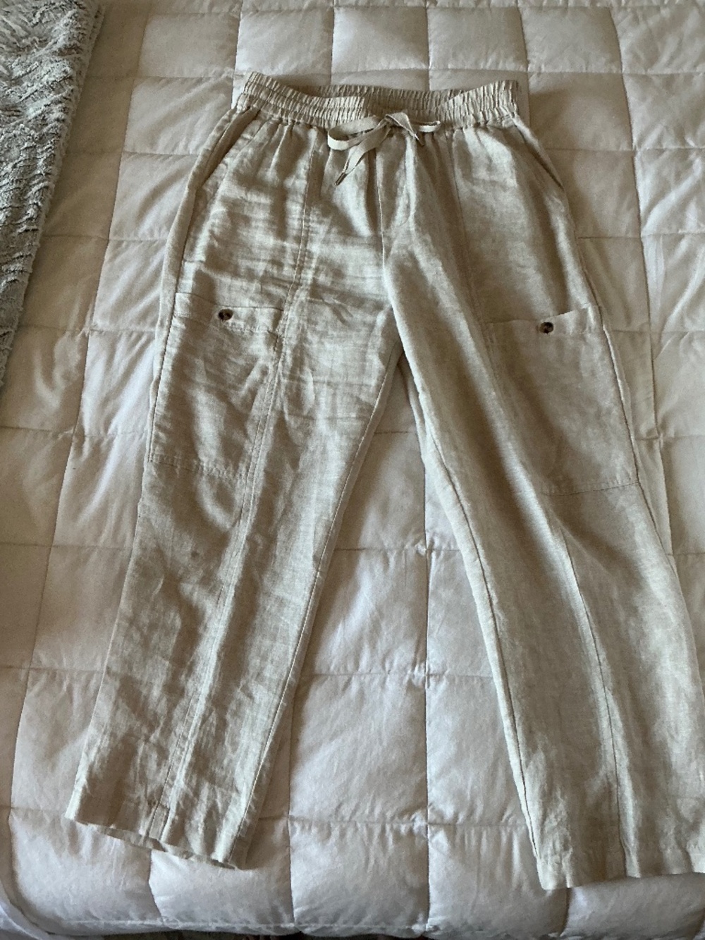 Women’s Tan Linen Pants 14. Excellent condition.